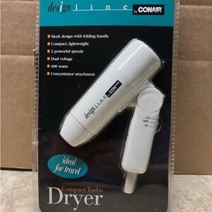 Conair White Compact Travel Hair Dryer